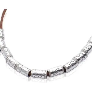 100 cuentas espaciadoras de plata tibetana tubo de