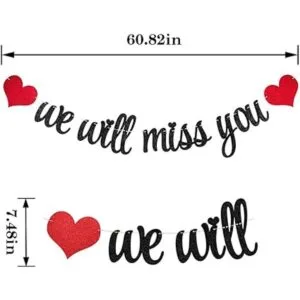 PALASASA Banderines con texto en inglés We Will Miss_5