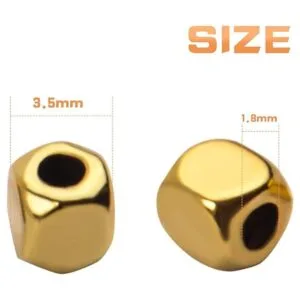 200 cuentas de 0.138 in con forma de cubo cuadradas para