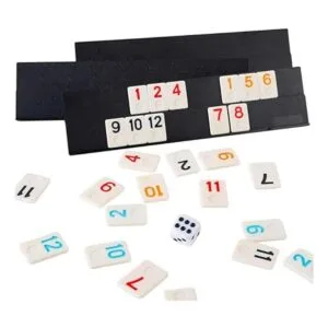 Homwom Juego de 106 azulejos Rummy Juego de mesa Rummy de_3