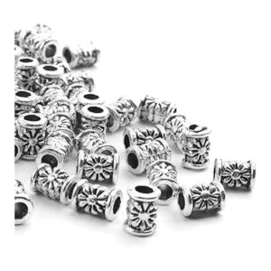 120 cuentas de plata tibetana espaciadora encantos tubo
