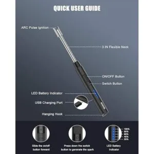 RONXS Encendedor eléctrico recargable por USB con