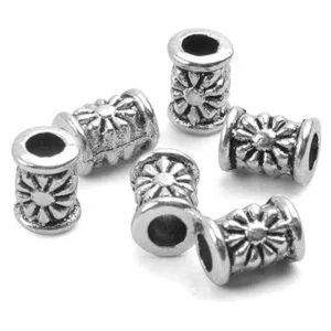 120 cuentas de plata tibetana espaciadora encantos tubo