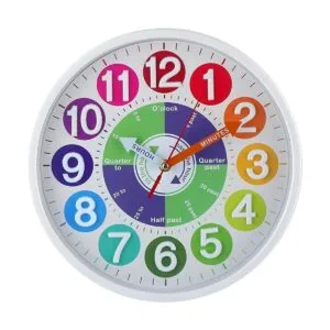 CIGERA Reloj de pared educativo de 12 pulgadas para niños
