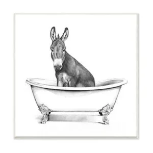 Boceto de baño de animales de granja de burro en garra_1