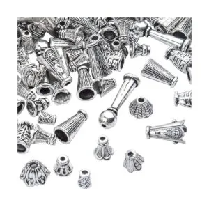 100 Gram About 130190pcs Antique Silver Cone Bead Caps_3