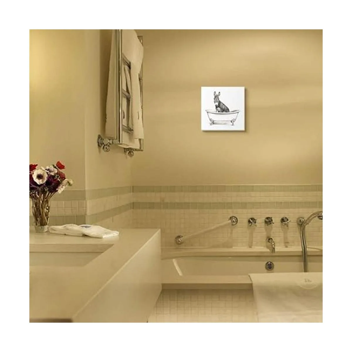 Boceto de baño de animales de granja de burro en garra_2