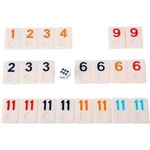 Homwom Juego de 106 azulejos Rummy Juego de mesa Rummy de_2