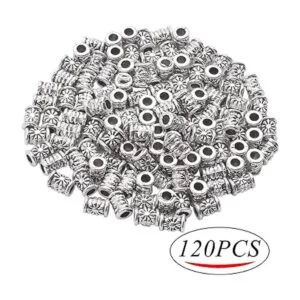 120 cuentas de plata tibetana espaciadora encantos tubo