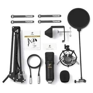 TONOR Micrófono de condensador XLR kit de micrófono de_6
