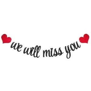 PALASASA Banderines con texto en inglés We Will Miss_2