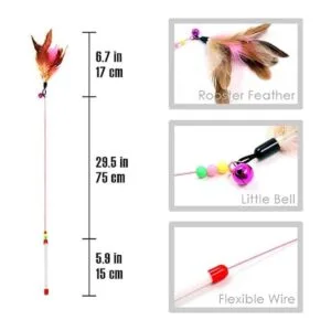 MAIYU Juguete de varita de pluma de gato paquete de 3_5