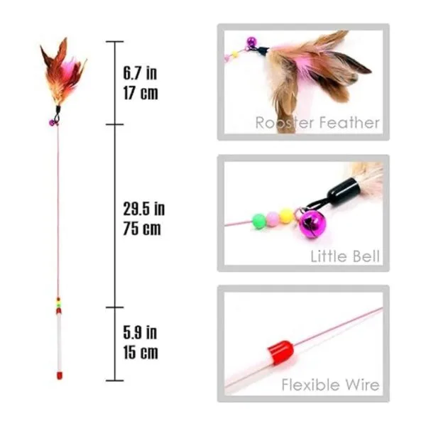 MAIYU Juguete de varita de pluma de gato paquete de 3_5