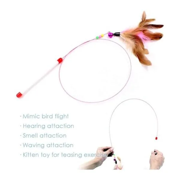 MAIYU Juguete de varita de pluma de gato paquete de 3_4