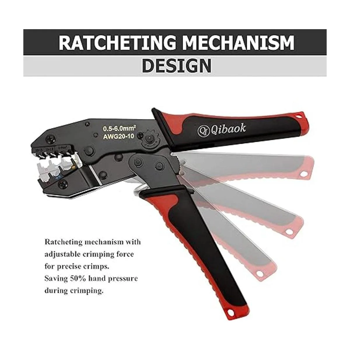 Qibaok Herramienta de crimpado de alambre con trinquete_4
