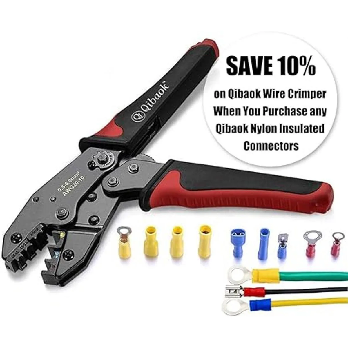 Qibaok Herramienta de crimpado de alambre con trinquete_5