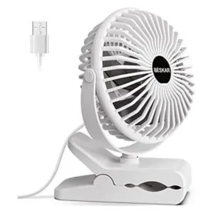 BESKAR Ventilador de clip alimentado por USB rotación de