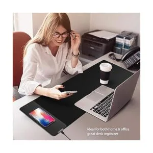 Alfombrilla de mouse grande con cargador inalámbrico para_2