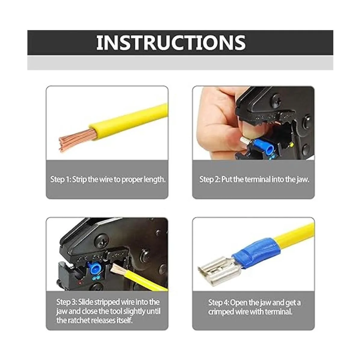 Qibaok Herramienta de crimpado de alambre con trinquete_6