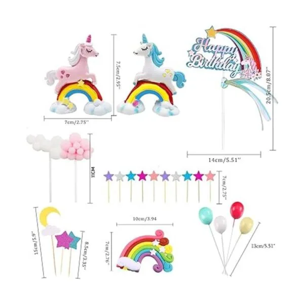 MOVINPE Decoración para tartas de unicornio 2 esculturas_2