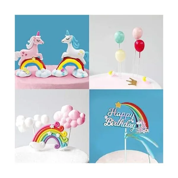 MOVINPE Decoración para tartas de unicornio 2 esculturas_3