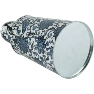 PHILPETY Shabby Chic Jarrón de metal con acabado