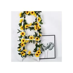 DearHouse Paquete de 3 guirnaldas de girasol artificiales