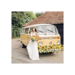 DearHouse Paquete de 3 guirnaldas de girasol artificiales