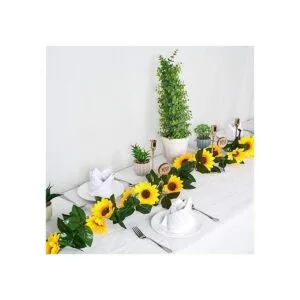 DearHouse Paquete de 3 guirnaldas de girasol artificiales