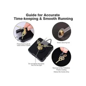 EMOON Paquete de 2 mecanismos de reloj sin tictac con 4