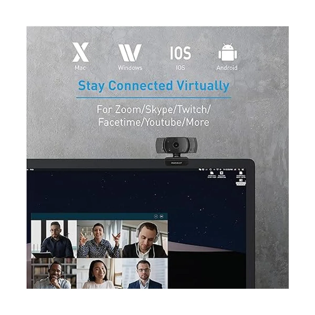 Macally Cámara web 1080P con micrófono manténgase_3