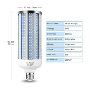 Bombilla LED E39 de 80 W equivalente a 800 W equivalente