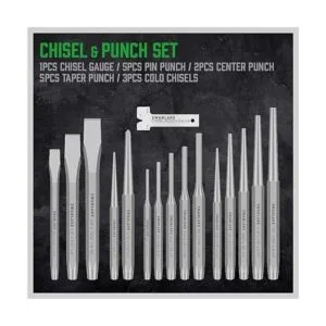 SWANLAKE Juego de 16 piezas de punzón y cincel incluye