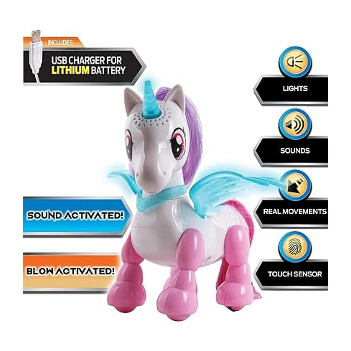 NKOK USB PetBotz Robo Unicornio recargable Miniatura_2