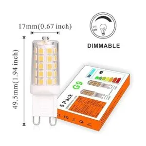 G9 LED Bulb Dimmable 4W 40 Watt T4 G9 Halogen Equivalent_5