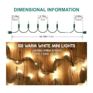 NEWURBAN Juego de 100 mini luces de Navidad con_3