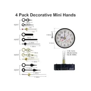 EMOON Paquete de 2 mecanismos de reloj sin tictac con 4