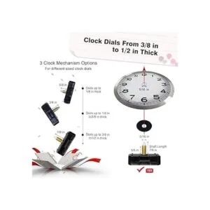 EMOON Paquete de 2 mecanismos de reloj sin tictac con 4