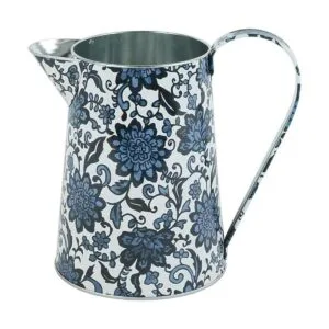 PHILPETY Shabby Chic Jarrón de metal con acabado