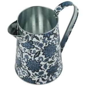 PHILPETY Shabby Chic Jarrón de metal con acabado