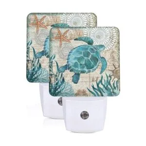 Juego de 2 luces LED nocturnas diseño vintage de tortuga_1
