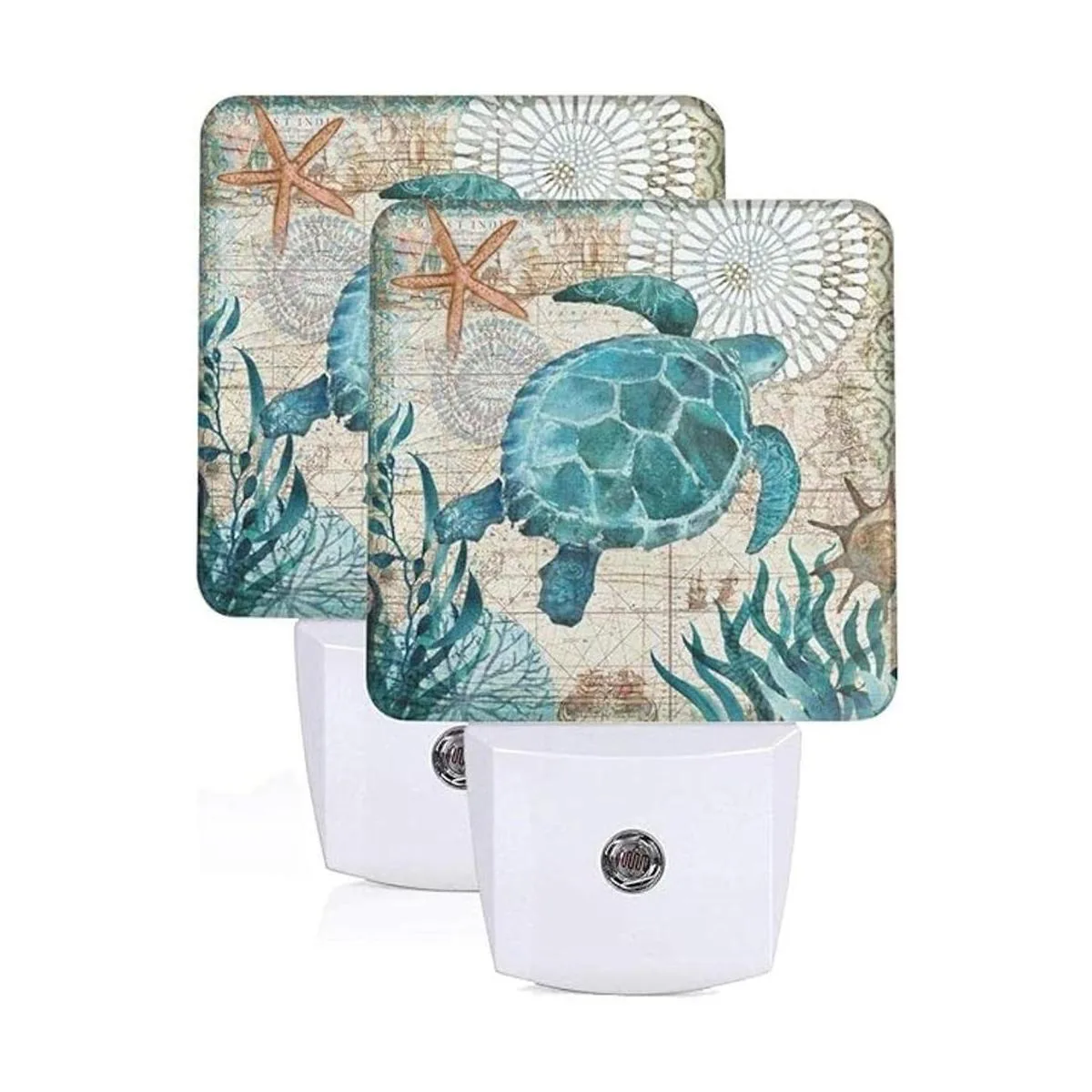 Juego de 2 luces LED nocturnas diseño vintage de tortuga_1