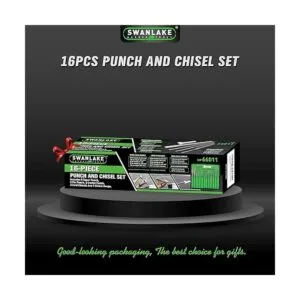 SWANLAKE Juego de 16 piezas de punzón y cincel incluye