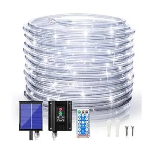 Cuerda de luces solares para exteriores 66 pies 200 leds