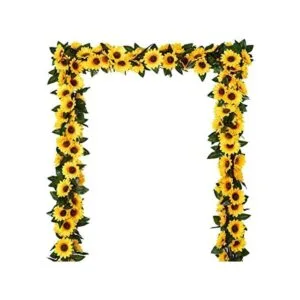 DearHouse Paquete de 3 guirnaldas de girasol artificiales