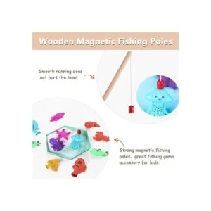 Sumind 4 postes de pesca magnéticos de madera varillas