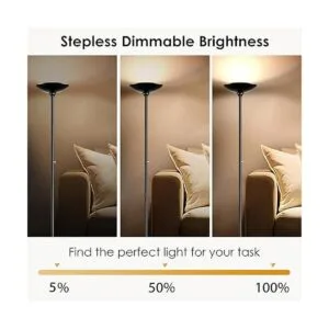 Lámpara de pie Torchiere LED de 24 vatios 2400 lúmenes_3