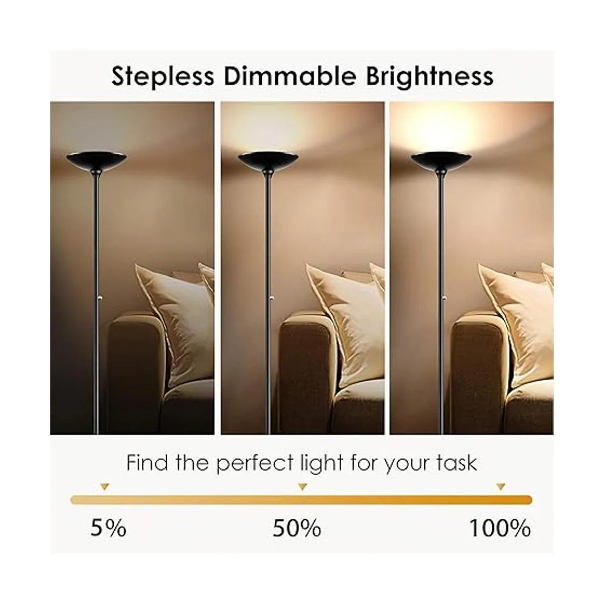 Lámpara de pie Torchiere LED de 24 vatios 2400 lúmenes_3