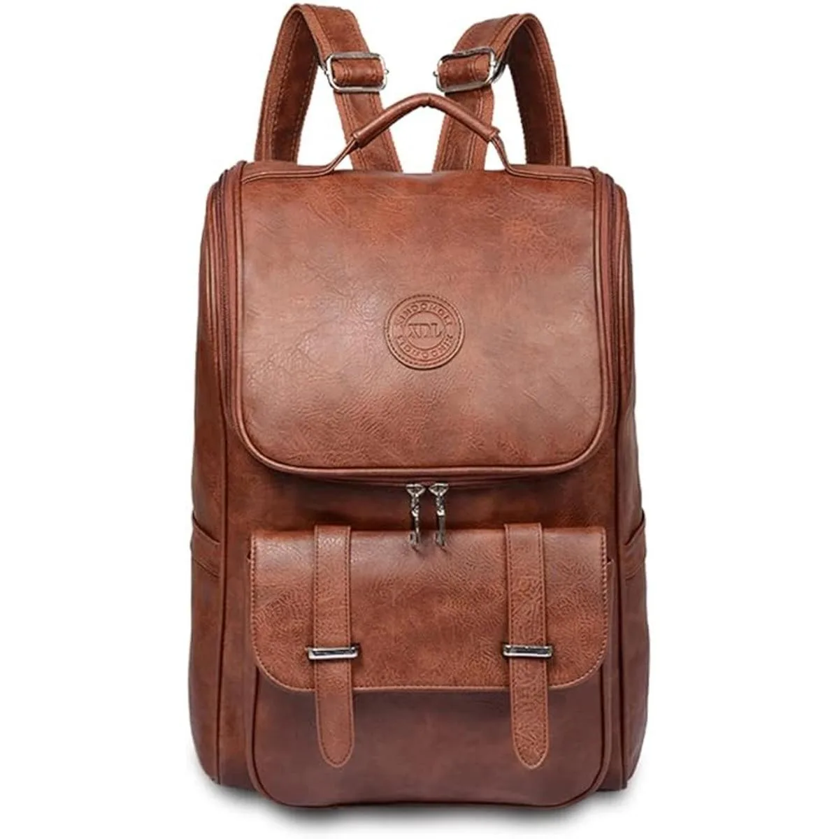 Mochila vintage de piel sintética mochila delgada para