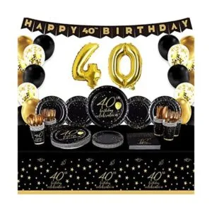 Gatherfun Suministros de fiesta de cumpleaños número 40